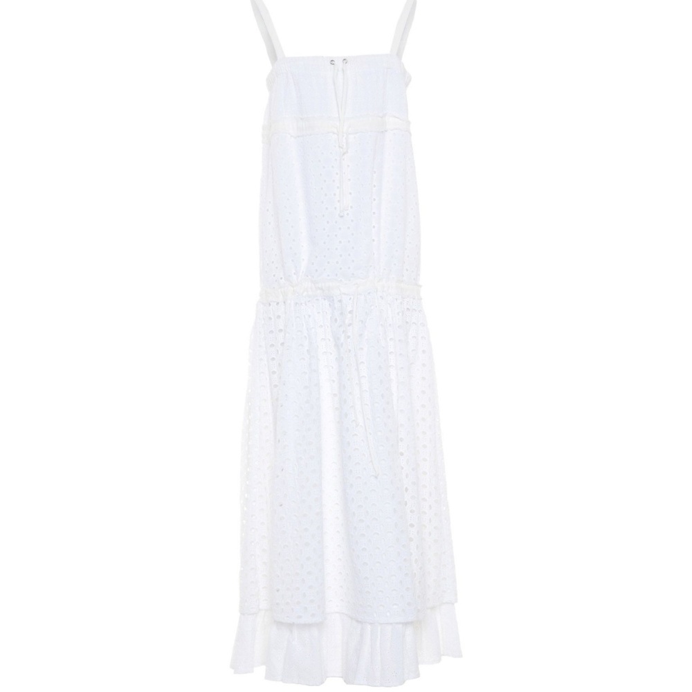 Twinset eyelet cotton sleveless maxi dress white M